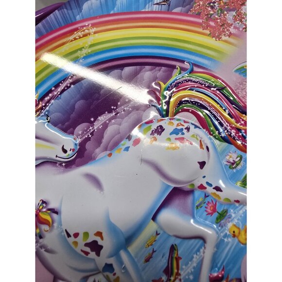 Lisa Frank ~UNICORN RAINBOW Tin Butterflies Metal Embossed Lunchbox Tin - Picture 3 of 15